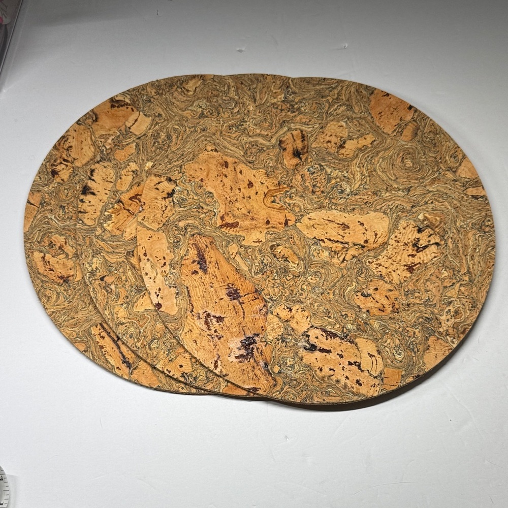 Sur La Table Cork Patterned Round 11.75” Placemats (3) or trivets